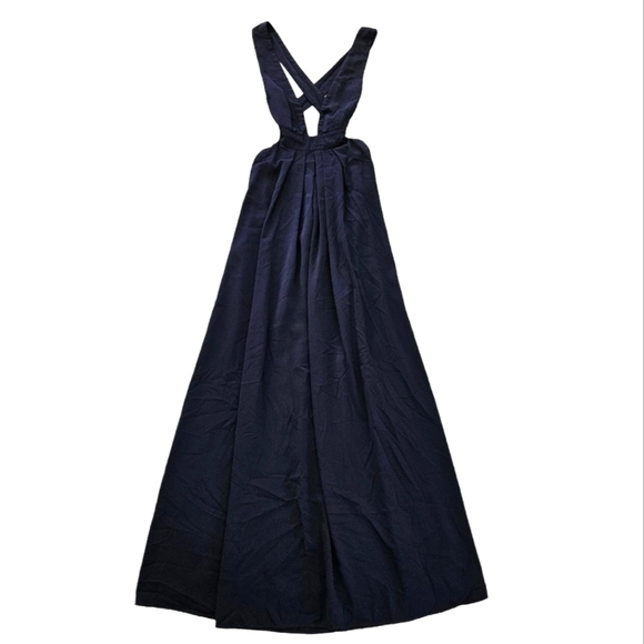 Jill Jill Stuart Violet Purple Crepe Cross Back Plunge Neckline Gown 2 - Picture 5 of 8